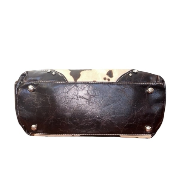 Studded Cross Black and Tan Shoulder Bag - Picture 5 of 7